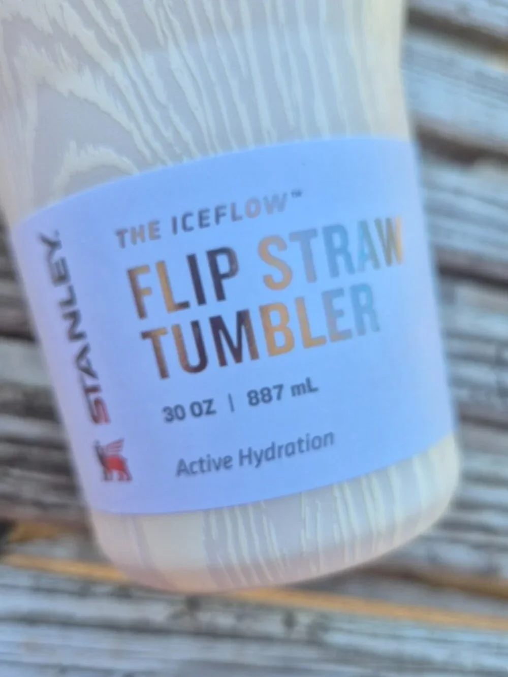 The Stanley IceFlow Flip Straw Active Hydration Tumbler | 30 OZ Birch Woodgrain